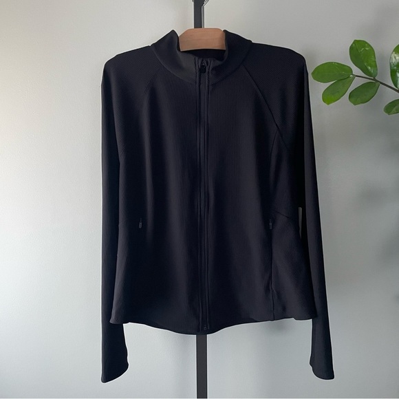 Athleta Salutation Ribbed Jacket III Black Full Zip Plus Size 1X NWT - Picture 7 of 10